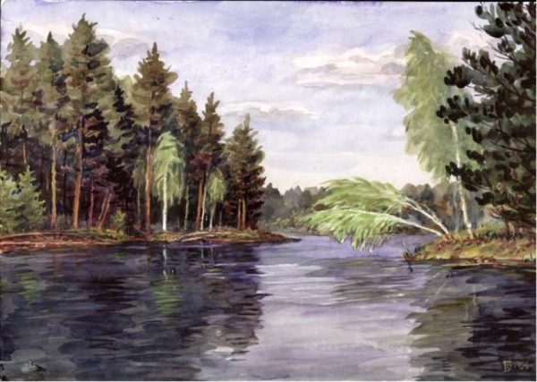 река Пра, художник Барсков В.П.