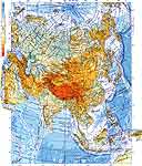 Азия. Географическая карта